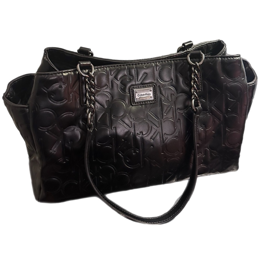 Calvin Klein Embossed Black Shoulder Bag